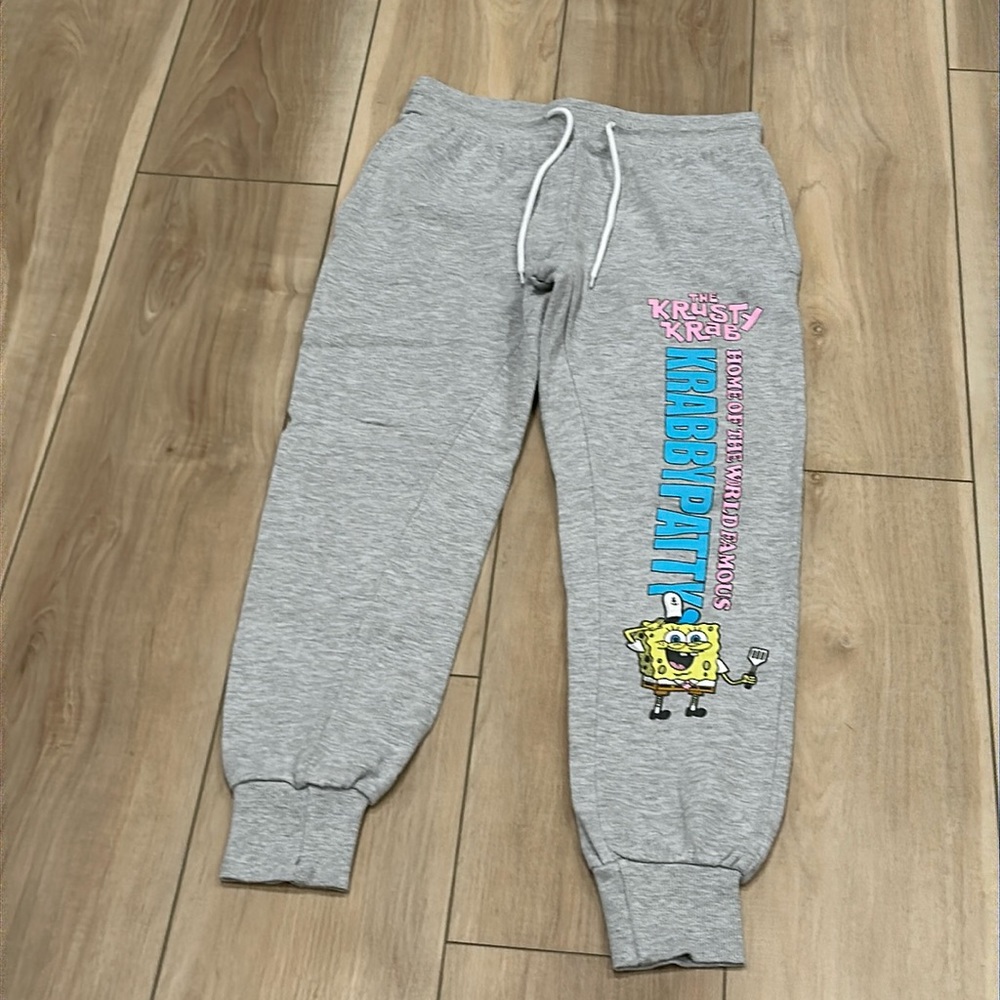 GUC Spongebob SquarePants Size XS X-Small Gray Grey Sweatpants Lounge Pants